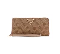 GUESS Laurel Large Zip Around Wallet, Grand Portefeuille avec Fermeture éclair, Pochette Femmes, Logo Latte, Taille Unique