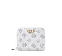GUESS Laurel SLG Small Zip Around Portefeuille avec logo blanc, Logo blanc