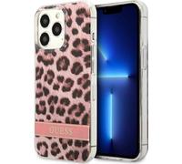 Guess Leopard Electro Stripe - Coque iPhone 13 Pro (Rose)
