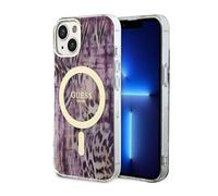 Guess Leopard MagSafe - Coque iPhone 14 (Rose)