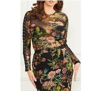 GUESS Lewis Mesh Top Black Beauty Blouse Print Taille: XS | Chemisiers Outlet | Femme | Le Noir