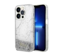 Guess Liquid Glitter Marble - Coque pour iPhone 14 Pro Max (Blanc) - 3666339127336