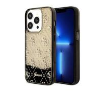 Guess Liquid Glitter Transculent 4G - Coque pour iPhone 14 Pro (Noir) - 3666339116217