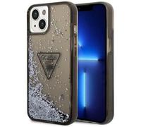 Guess Liquid Glitter Triangle Logo Case - Coque pour iPhone 14 (Noir) - 3666339064648
