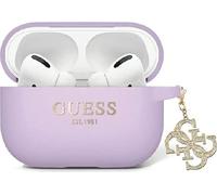 Guess Liquid Silicone Glitter Triangle Charm - Étui AirPods Pro 2 (violet)
