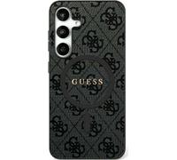 Guess Logo 4G en cuir PU pour Samsung Galaxy S25 - Convient pour MagSafe - Gris