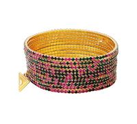 GUESS Lot de 10 bracelets extensibles multicolores en métal, pierre de verre, taille unique, métal, pierre de verre, taille unique, Métal, Pierre en verre