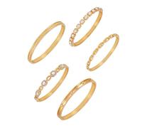 GUESS Lot de 5 bracelets en cristal doré
