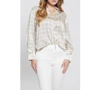 GUESS Ls Alexandra Shirt New G Logo Sand Prin Taille: XS | Chemises à boutons Outlet | Femme | Marron