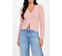 GUESS Ls Vn Bea Open Stitc Pink Pearl Taille: L | Pulls Outlet | Femme | Rose