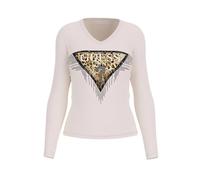 GUESS LS VN Triangle Tiger Tee JBLK Jet Black A996 X-Small, crème, Medium