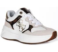 Guess Luckei 4G Logo Lacets Montants Femme Blanc Marron UK 3 - 8
