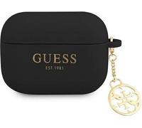 Coque pour AirPods Pro Édition 4G Charm en Silicone avec Pendentif Guess Noir