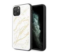 Guess Marble Glass Gold Glitter - Étui pour iPhone 11 Pro (blanc)