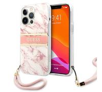 Guess Marble Strap - Housse pour iPhone 13 Pro Max (rose)