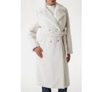 GUESS Marciano By Claire Long Coat Faux Fur Pale Pearl Multi Taille: L | Manteaux en fausse fourrure Outlet | Femme | Blanche