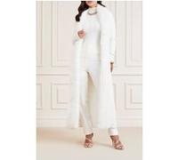 GUESS Marciano By Paula Faux Fur Long Pale Coat Pearl Taille: XS | Manteaux en fausse fourrure Outlet | Femme | Blanche