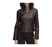 Guess - Marlene Caribou PU Moto Jacket - Femme - Vestes - Brun - Taille: 38 FR