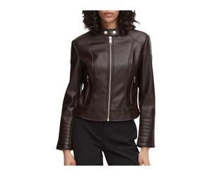 Guess - Marlene Caribou PU Moto Jacket - Femme - Vestes - Brun - Taille: 38 FR