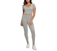 Guess Martina Seamless Leggings 4/4 Pantalon, Gris Ciel, M-L Femmes
