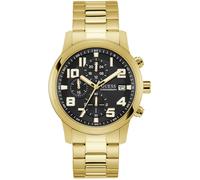Guess Men's Atticus Analogue Quartz Watch Noir/Or Taille unique Male