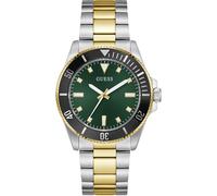 Guess Men's Cliff Analogue Quartz Watch Vert/Argent Taille unique Male