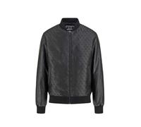 GUESS Quattro G Varsity Blouson bomber pour homme, noir profond, Small