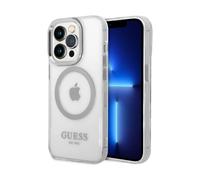 Guess Metal Outline Étui MagSafe, transparent/argent - iPhone 14 Pro Max