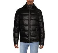 GUESS Mid-Weight Puffer Jacket with Removable Hood Manteau Alternatif en Duvet, Noir, S Homme