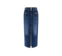 Guess - Midi Pencil Skirt - Femme - Jupes - Bleu - Taille: W27