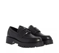 Guess Mocassin noir en cuir avec logo métallique