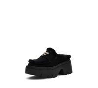 GUESS Mocassins à plateforme avec cuir synthétique, semelle épaisse, noir, style Chunky, Noir , 38 EU