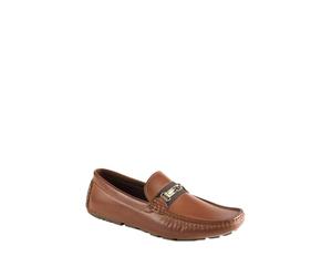 GUESS Mocassins Aarav Driving Style pour Homme, Cognac 210, 41 EU