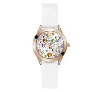 Guess Montre Mini Wonderlust, affichage analogique, bleu/or/transparent/blanc, Taille One Size