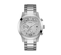 GUESS Montre à affichage analogique 'Atlas' noir / argent, Taille One Size