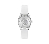 Guess Montre femme AVA GW1042L1, Quartz 34 mm, acier inoxydable, bracelet silicone blanc, 5 Bar