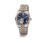 Guess Connoisseur GW0984G5 Montre pour Homme en Acier Inoxydable Bicolore 42 mm Cadran Bleu 5 Bar