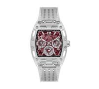 GUESS Montre à affichage analogique 'GT Phoenix' rouge foncé / argent / transparent, Taille One Size