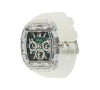 GUESS Montre à affichage analogique 'GT Phoenix' sapin / noir / argent / transparent, Taille One Size