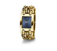 Guess Mod Heavy Metal GW0740L3 Montre pour Femme avec Bracelet en Acier Inoxydable doré, Verre minéral, Cadran Bleu foncé, 3 Bars, diamètre du boîtier : 29 mm