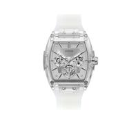 GUESS Montre Tendance décontractée pour Homme Tonneau Diamond 43 mm, Argenté/Blanc, Taille Unique, Phoenix GW0203G1