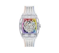 Guess Montre Phoenix Homme 41,50 mm Quartz 5 ATM Silicone Transparent lanière