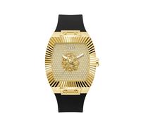 Guess Phoenix GW1066G2 Montre à Quartz analogique pour Homme, en Acier Inoxydable, 43 mm, Bracelet en Silicone, Noir, 5 Bar, Couleur du Cadran : champg