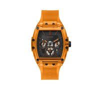 GUESS Montre à affichage analogique 'Phoenix' orange / noir, Taille One Size