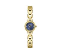 Guess Siren GW1019L2 Montre à Quartz analogique pour Femme, en Acier Inoxydable, 23 mm, Bracelet en Silicone, doré, 3 Bar, Couleur du Cadran : Bleu