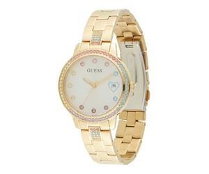 GUESS Montre à affichage analogique 'Three Of Hearts' bleu clair / or / rose / blanc, Taille One Size