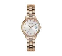 GUESS Montre à affichage analogique 'THREE OF HEARTS' bleu clair / or rose / rose / blanc, Taille One Size