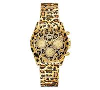 GUESS Montre multifonction léopard pour femme, Multicolore