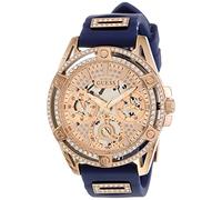 GUESS Montre pour Femme 40 mm - Bracelet Violet Cadran Lavande et boîtier irisé, Bleu/Ton Or Rose/Or Rose, Classique