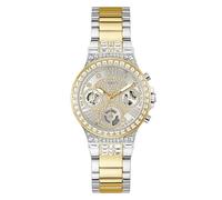 GUESS Moonlight GW0320L7 Montre-bracelet multifonction pour femme en acier inoxydable bicolore